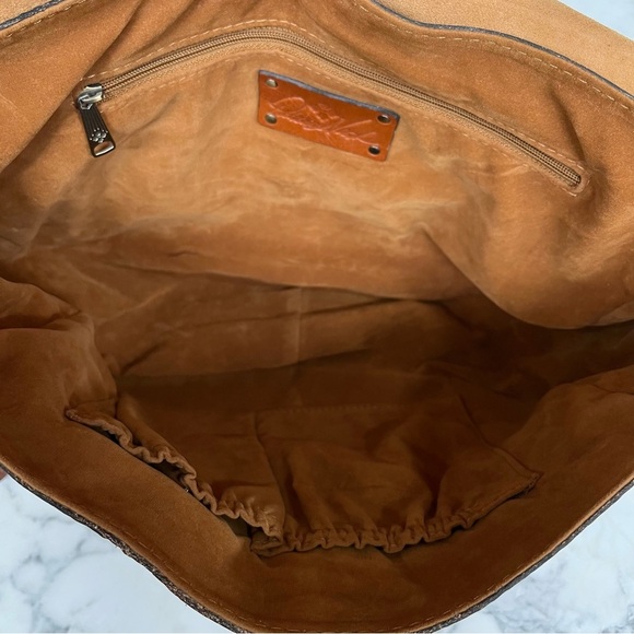 Patricia Nash Rosolini Leather Saddle Bag Floral Leaf Print - Picture 4 of 12